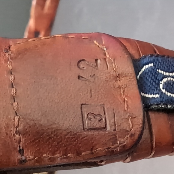 CALE Men's Full Grain Boho/Western Brown Woven Leather Belt,42. - Picture 10 of 10